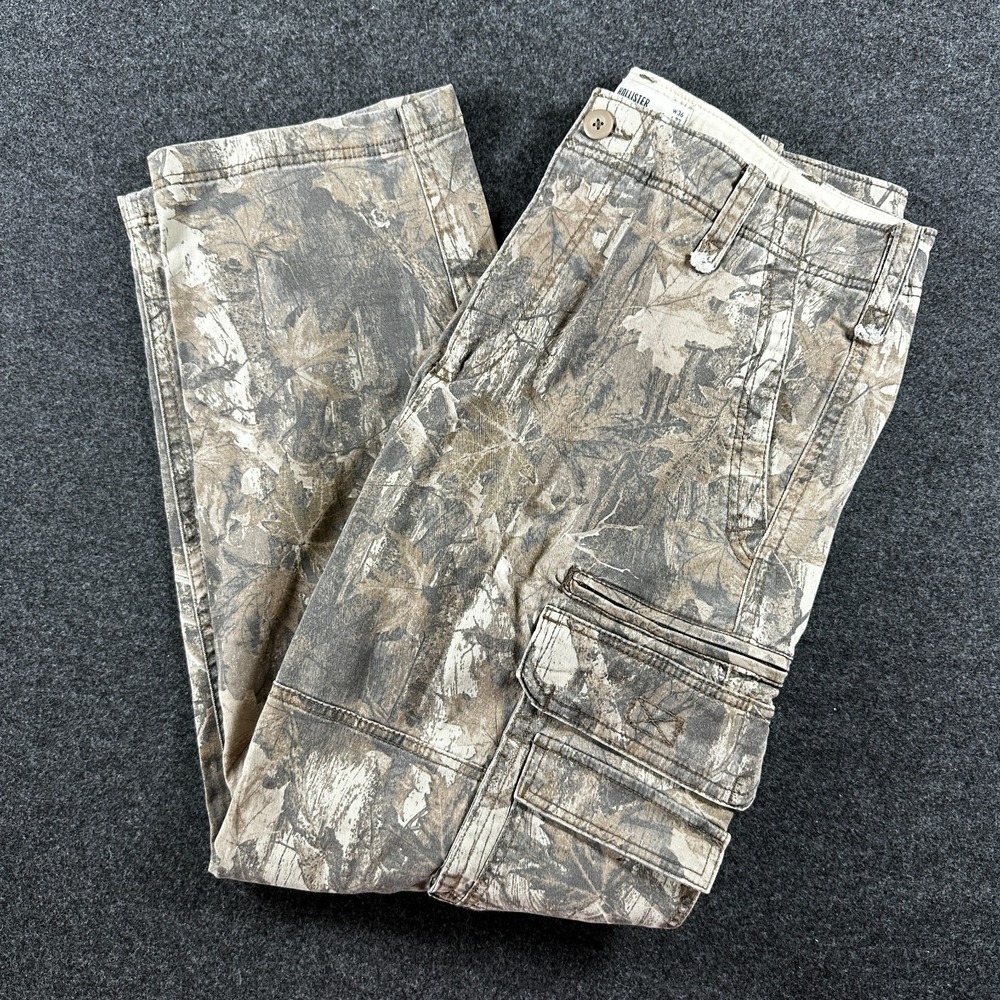 Hollister Pants Mens 36x32 Brown Camo Baggy Loose Fit Carpenter Y2K VTG